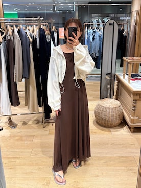 「フード付きアウター」｜「アイテム（ジャケット/アウター）」を使った、NAMAI_154cmさん（レディース・154cm）の夏コーディネート