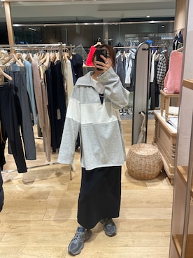 「ラガーシャツ」｜「アイテム（ワンピース/ドレス）」を使った、NAMAI_154cmさん（レディース・154cm）の秋コーディネート