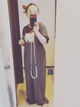 「select MOCA（セレクトモカ）のアイテム（オールインワン・サロペット）」を使った、MOMOさん（レディース・151cm）の秋コーディネート