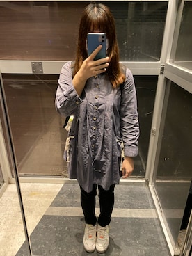 「GU（ジーユー）のアイテム（バックパック/リュック）」を使った、キャミィさん（レディース・158cm）の秋コーディネート