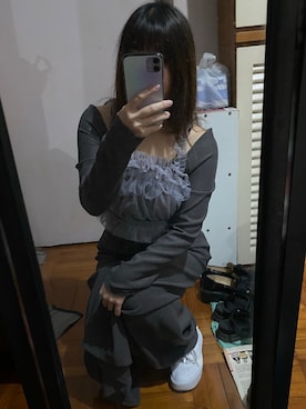 「NIKE（ナイキ）のナイキ エア フォース 1 PLT.AF.ORM ウィメンズシューズ / Nike Air Force 1 PLT.AF.ORM Women's Shoes＜22-29cm 展開＞（スニーカー）」を使った、キャミィさん（レディース・158cm）の秋コーディネート