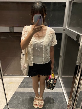 「archives（アルシーヴ）のアイテム（パンツ）」を使った、キャミィさん（レディース・158cm）の夏コーディネート