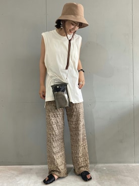 「mame」｜「アイテム（帽子）」を使った、oohaさん（レディース・152cm）の夏コーディネート