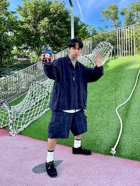 「oversize」｜「アイテム（ブルゾン）」を使った、YUDIさん（メンズ・168cm）の夏コーディネート