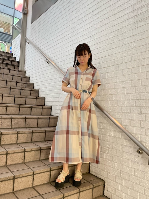 REDYAZEL（レディアゼル）の「半袖レトロチェックワンピース