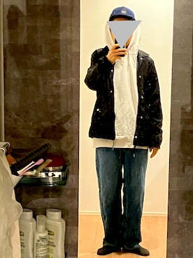 「GU（ジーユー）のアイテム（ジャケット/アウター）」を使った、ケムマキさん（メンズ・172cm）の春コーディネート