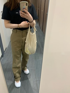 「THE SHINZONE（ザ　シンゾーン）のハイウエストチノパンツ（チノパンツ）」を使った、ayさん（レディース・155cm）の夏コーディネート