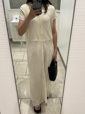「オフホワイト」｜「アイテム（チュニック）」を使った、ayさん（レディース・155cm）の夏コーディネート