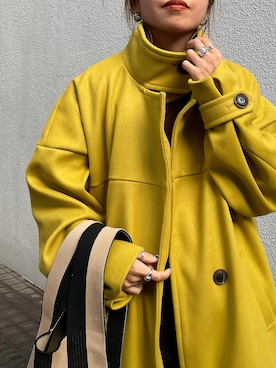 「イエローコーデ」｜「アイテム（その他アウター）」を使った、MIHOさん（レディース・152cm）の秋コーディネート