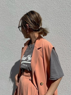 「ANIECA（アニーカ）のアイテム」を使った、MIHOさん（レディース・152cm）の夏コーディネート