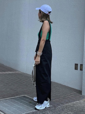 「WC（ダブル シー）のアイテム（帽子）」を使った、MIHOさん（レディース・152cm）の夏コーディネート