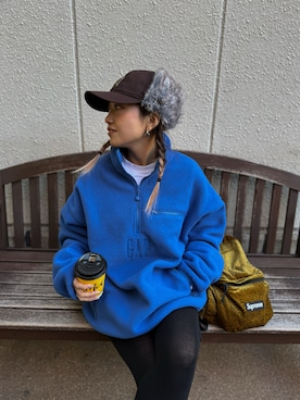 「GAP（ギャップ）のアイテム」を使った、MIHOさん（レディース・151cm）の冬コーディネート