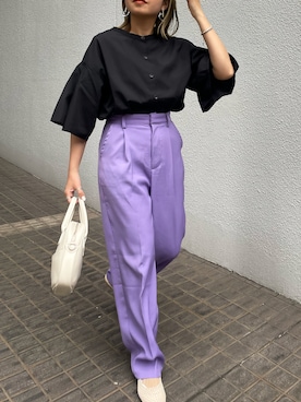 「bohmal（ボマール）のアイテム（パンツ）」を使った、MIHOさん（レディース・152cm）の春コーディネート