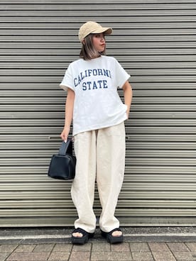 「ごきげんウィーク」｜「アイテム（パンツ）」を使った、MIHOさん（レディース・152cm）の春コーディネート