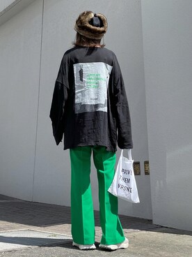 「via j（ヴィアジェイ）のアイテム（Tシャツ/カットソー）」を使った、MIHOさん（レディース・152cm）の秋コーディネート