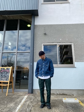 「Lui's（ルイス）のアイテム（デニムジャケット）」を使った、ryotaさん（メンズ・172cm）の冬コーディネート