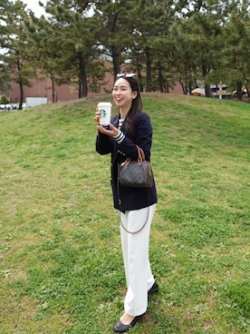 「SNIDEL（スナイデル）のアイテム（ジャケット/アウター）」を使った、nattsu___さん（レディース・157cm）の春コーディネート