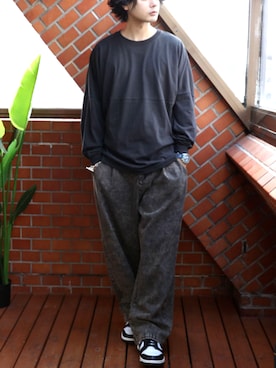 「ワイドシルエット」｜8(eight)さん（メンズ・173cm）の秋コーディネート