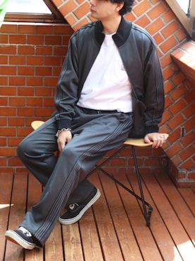 「アイテム（ジャージ）」を使った、8(eight)さん（メンズ・173cm）の秋コーディネート