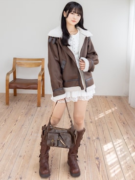 「アイテム（ムートンコート）」を使った、clear(クリア)さん（レディース・162cm）の冬コーディネート