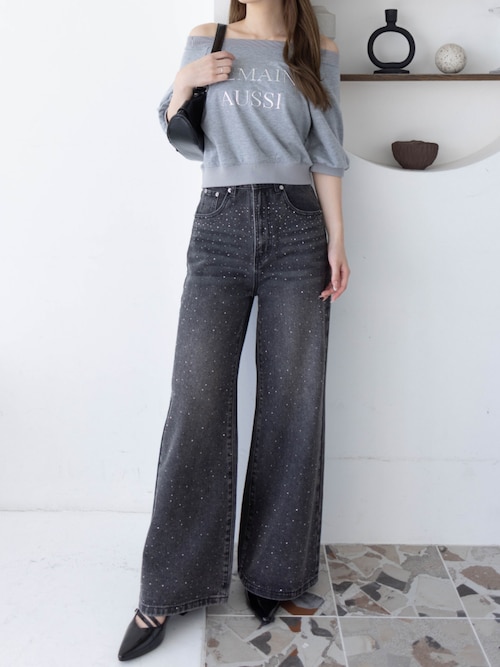 G.E.E.K ラインストーンデニム　キラキラ RHINESTONES DENIM PANTS – GEEK