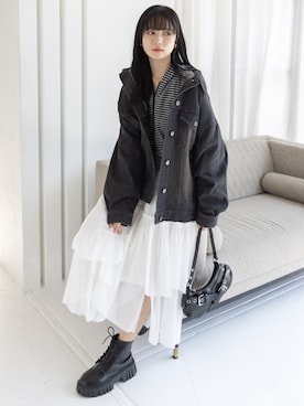 「アイテム（その他アウター、ブラック系）」を使った、clear(クリア)さん（レディース・162cm）の秋コーディネート
