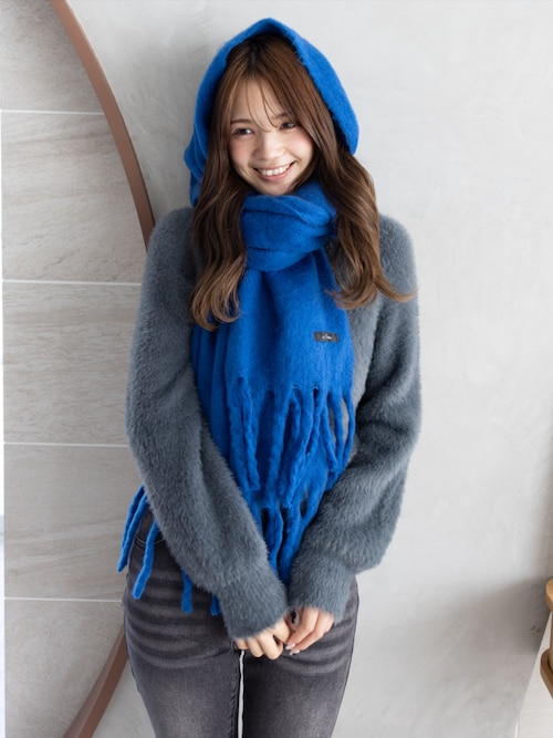 セール】【11色展開】フリンジボリュームマフラー[厚手 もこもこ感