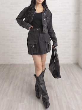 「スカートコーデ」｜「アイテム（ジャケット/アウター）」を使った、clear(クリア)さん（レディース・162cm）の冬コーディネート