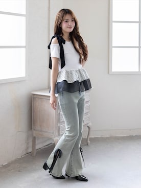 「clear（クリア）のアイテム（パンツ）」を使った、clear(クリア)さん（レディース・161cm）の夏コーディネート
