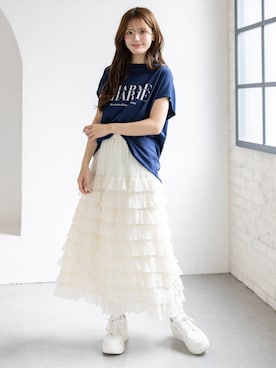 「CLEAR BASIC（クリアベーシック）のアイテム（スカート）」を使った、clear(クリア)さん（レディース・161cm）の夏コーディネート