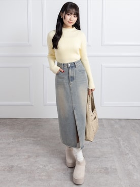 「アイテム（デニムスカート）」を使った、clear(クリア)さん（レディース・162cm）の秋コーディネート