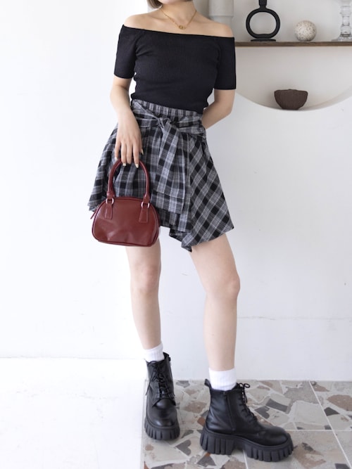 注目の新作♪【PRADA】チェック柄コットンスカート 新作【プラダ】チェックコットン スカート ボトムス