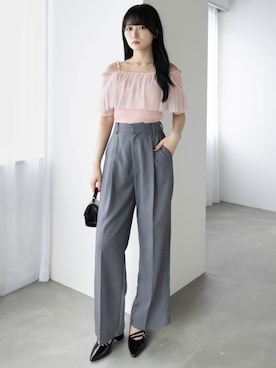 「clear（クリア）のアイテム（スラックス）」を使った、clear(クリア)さん（レディース・165cm）の夏コーディネート