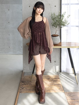 「CLEAR BASIC（クリアベーシック）のアイテム（トップス）」を使った、clear(クリア)さん（レディース・162cm）の秋コーディネート