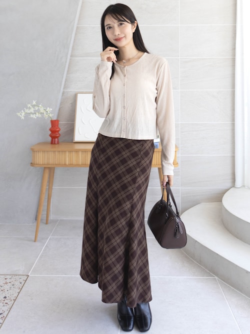 セール】【低身長用サイズ有】バックレースアップチェック柄マーメイド