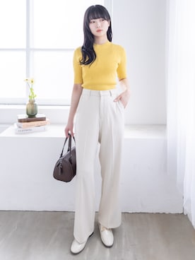 「clear（クリア）のアイテム（スラックス）」を使った、clear(クリア)さん（レディース・162cm）の春コーディネート