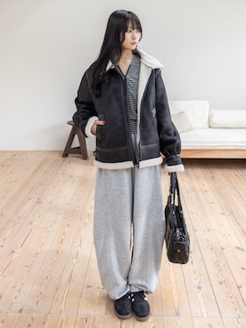 「アイテム（ムートンコート）」を使った、clear(クリア)さん（レディース・162cm）の冬コーディネート