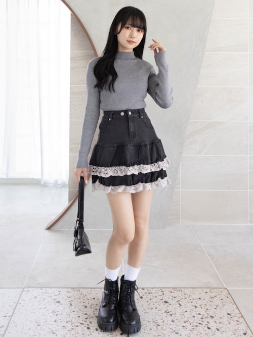 セール】デニムティアードミニスカート［Y2K カジュアル ガーリー