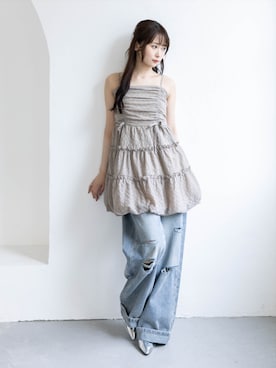 「clear（クリア）のアイテム（パンツ）」を使った、clear(クリア)さん（レディース・162cm）の夏コーディネート