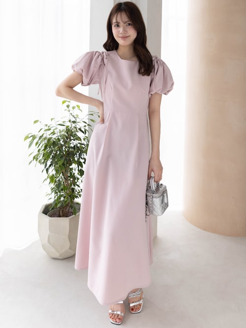 ナチュラルクチュール　2way千鳥格子ロングワンピース　袖バルーン　未使用 Chico】2WAYバルーンデザインロングOP[品番：PALW0005682]｜PAL