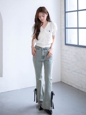 「clear（クリア）のアイテム（パンツ）」を使った、clear(クリア)さん（レディース・161cm）の夏コーディネート