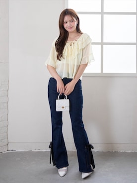 「clear（クリア）のアイテム（パンツ）」を使った、clear(クリア)さん（レディース・161cm）の夏コーディネート