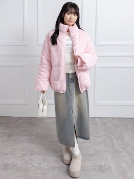 「アイテム（デニムスカート）」を使った、clear(クリア)さん（レディース・162cm）の秋コーディネート