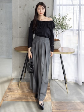 「CLEAR BASIC（クリアベーシック）のアイテム（トップス）」を使った、clear(クリア)さん（レディース・165cm）の秋コーディネート