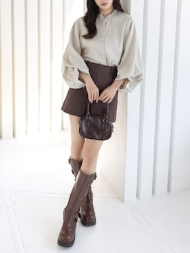 「CLEAR BASIC（クリアベーシック）のアイテム（シャツ/ブラウス）」を使った、clear(クリア)さん（レディース・161cm）の秋コーディネート