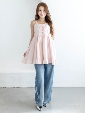 「clear（クリア）のアイテム（パンツ）」を使った、clear(クリア)さん（レディース・163cm）の夏コーディネート