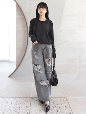 「CLEAR BASIC（クリアベーシック）のアイテム（Tシャツ/カットソー）」を使った、clear(クリア)さん（レディース・162cm）の秋コーディネート