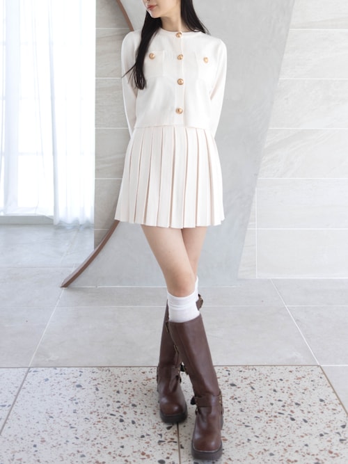 ニットプリーツミニスカート(セット可)[着回し力抜群 ガーリー