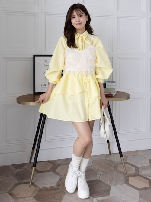 セール】マルチwayリボン付きミニワンピ&ビスチェセット