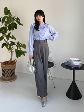 「clear（クリア）のアイテム（スラックス）」を使った、clear(クリア)さん（レディース・162cm）の春コーディネート